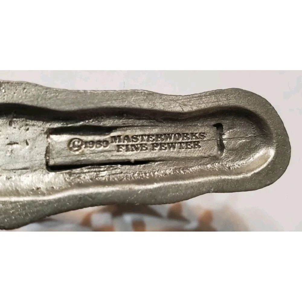 1989 Masterworks Pewter Mermaid Figure Beautiful Mermaid with Dolphins